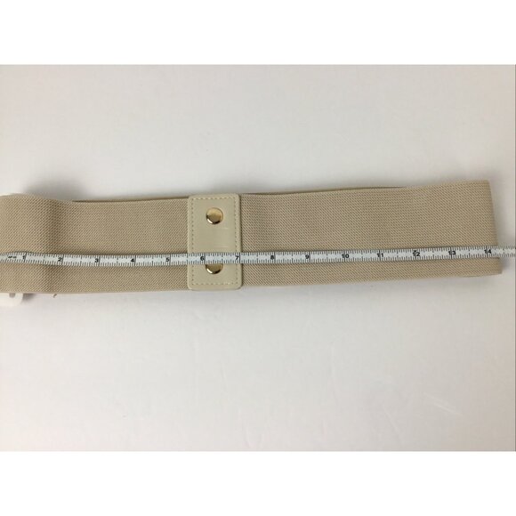 Halston Gold Metal Chain Link Detail Stretch Belt Size M/L Preppy Retro Y2K New - Picture 6 of 7